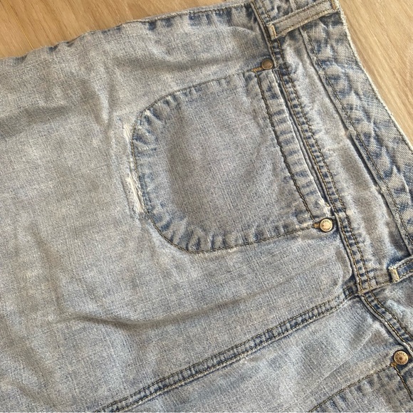 Vintage Y2K Hydraulic Denim Maxi Skirt Distressed Patchwork 13/14 - Picture 9 of 11